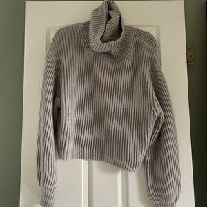 Aritzia Funnel Neck Sweater in Grey
